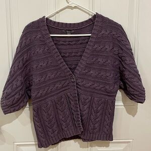 Apt. 9 Purple Cardigan with Textured Knit